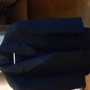 Claiborne 100% lambswool worsted blue black tweed blazer fully lined 44R EUC…